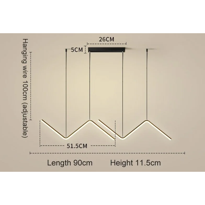 MODERN BLACK LINEAR PENDANT LIGHT | CL80262