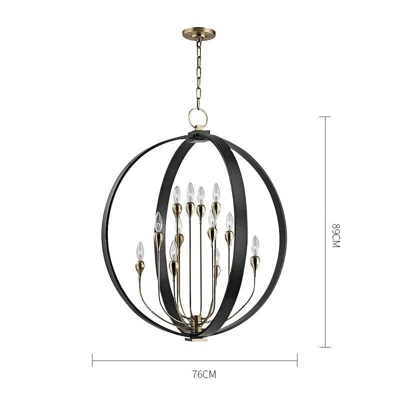 MODERN BLACK ORB CHANDELIER | DESIGN CLVH8777