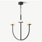 MODERN BLACK TIERED COPPER AND MARBLE CHANDELIER | CL0245Q