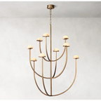 MODERN BLACK TIERED COPPER AND MARBLE CHANDELIER | CL0245Q