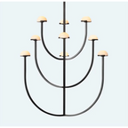 MODERN BLACK TIERED COPPER AND MARBLE CHANDELIER | CL0245Q