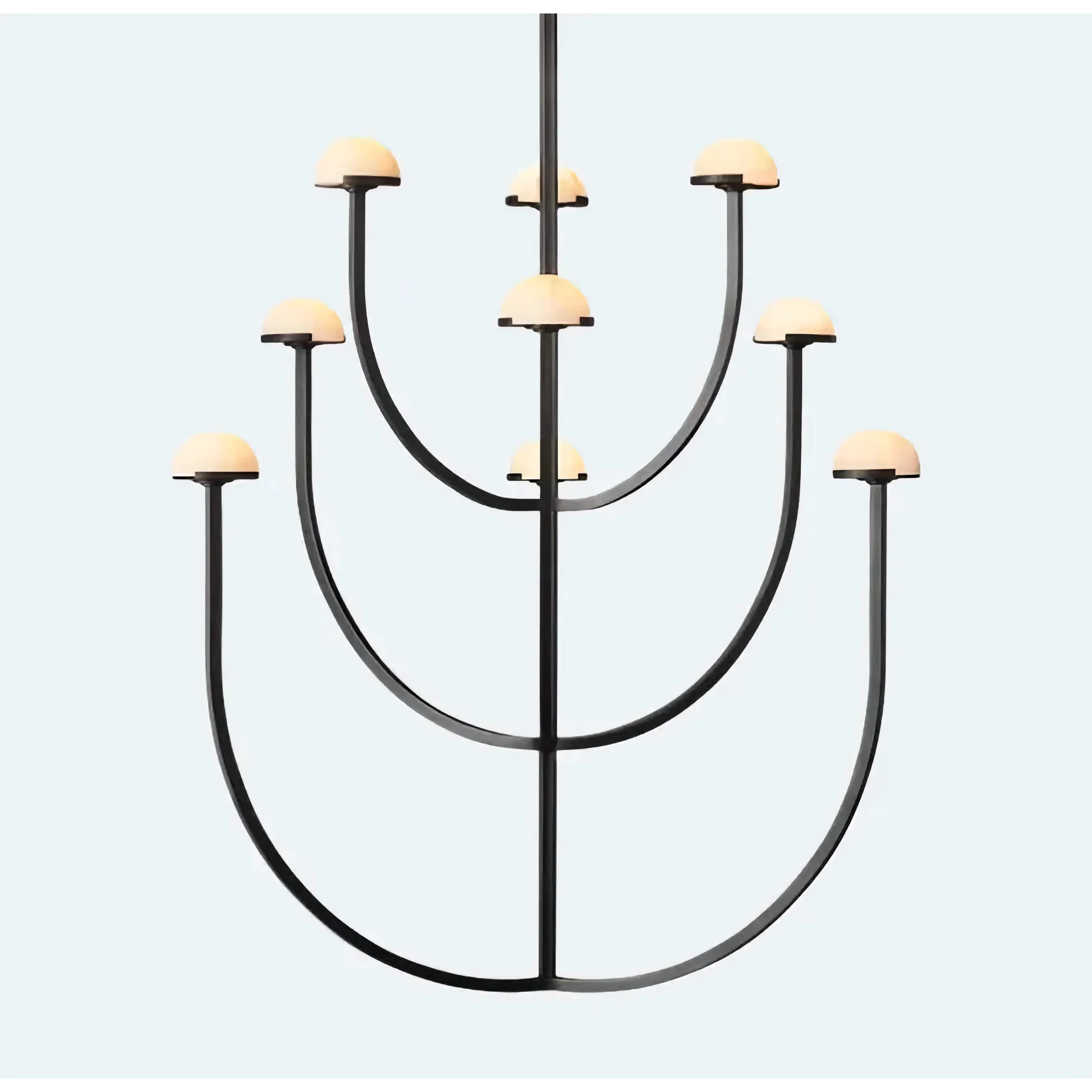 MODERN BLACK TIERED COPPER AND MARBLE CHANDELIER | CL0245Q