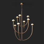 MODERN BLACK TIERED COPPER AND MARBLE CHANDELIER | CL0245Q