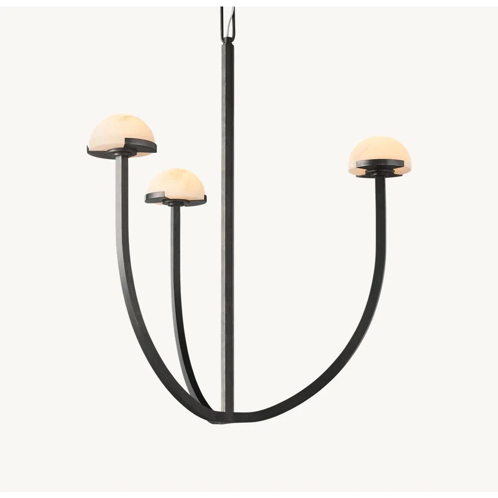 MODERN BLACK TIERED COPPER AND MARBLE CHANDELIER | CL0245Q