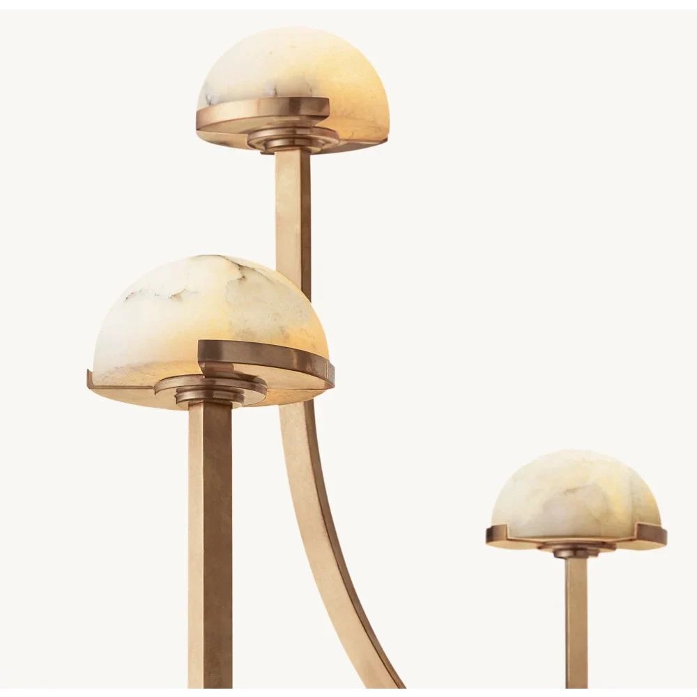 MODERN BLACK TIERED COPPER AND MARBLE CHANDELIER | CL0245Q