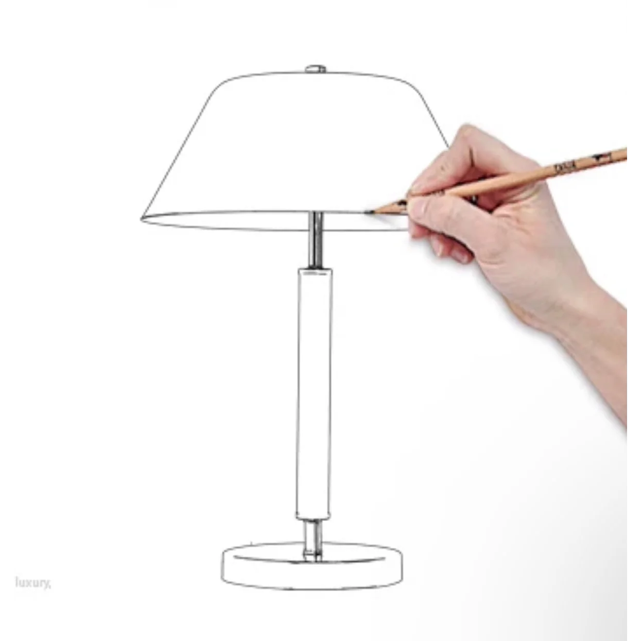 MODERN BRASS AND BLACK IRON TABLE LAMP | DESIGN CLXC0120