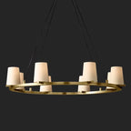 MODERN BRASS CANDELABRA RING CHANDELIER | CLJZQ08A