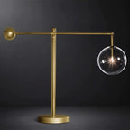 MODERN BRASS AND GLASS GLOBE TABLE LAMP | CLCBAL093