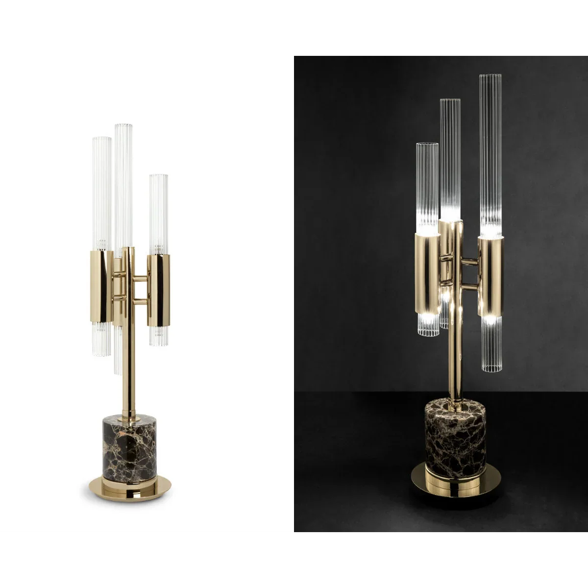 MODERN BRASS & MARBLE TABLE LAMP | CLGYQ035