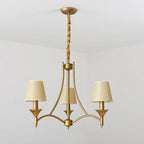 MODERN CHANDELIER WITH FABRIC WHITE LAMPSHADE