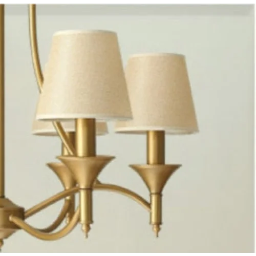 MODERN CHANDELIER WITH FABRIC WHITE LAMPSHADE