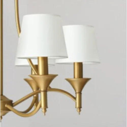 MODERN CHANDELIER WITH FABRIC WHITE LAMPSHADE