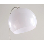 MODERN CHROME ARC FLOOR LAMP WITH GLASS LAMPSHADE | DESIGN OPO8950