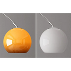 MODERN CHROME ARC FLOOR LAMP WITH GLASS LAMPSHADE | DESIGN OPO8950