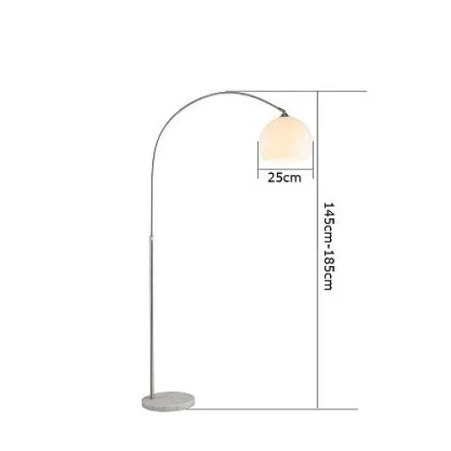 MODERN CHROME ARC FLOOR LAMP WITH GLASS LAMPSHADE | DESIGN OPO8950