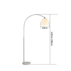 MODERN CHROME ARC FLOOR LAMP WITH GLASS LAMPSHADE | DESIGN OPO8950