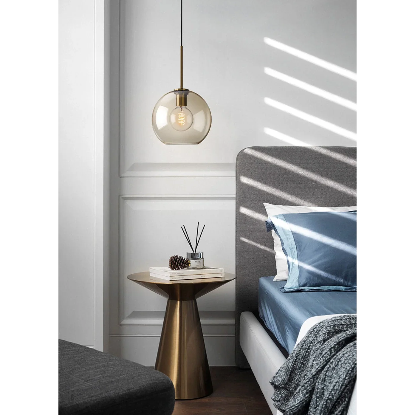 MODERN COGNAC GLASS PENDANT LAMP