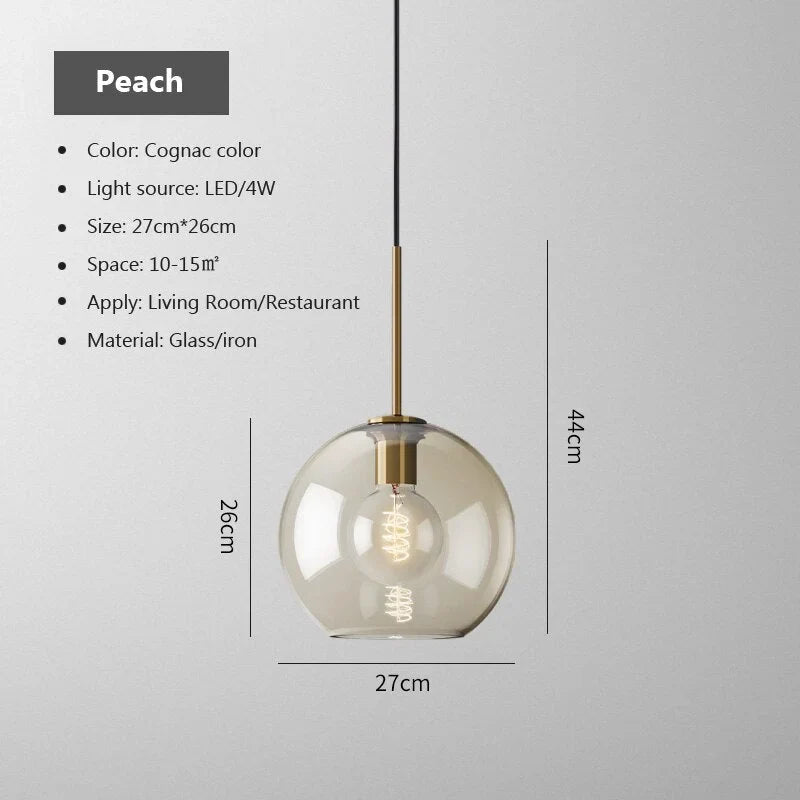 MODERN COGNAC GLASS PENDANT LAMP