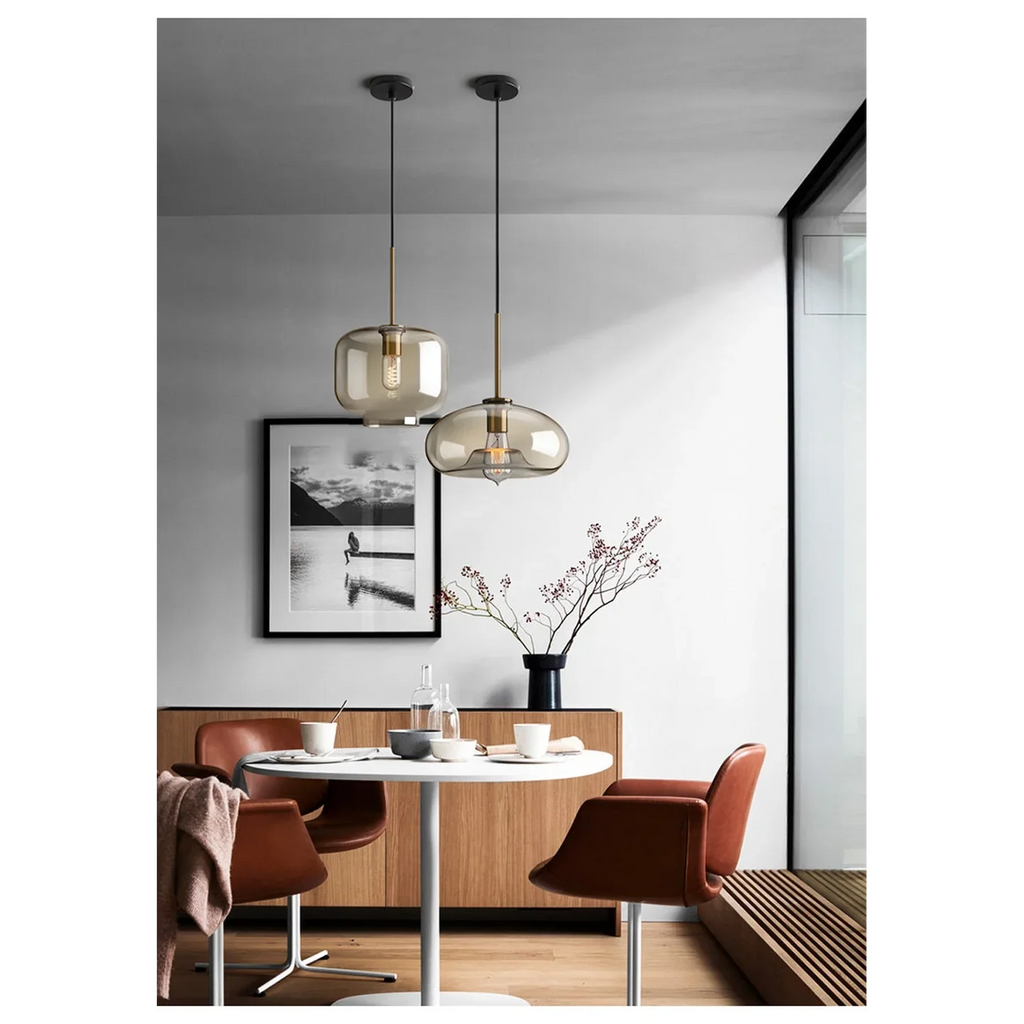 MODERN COGNAC GLASS PENDANT LAMP
