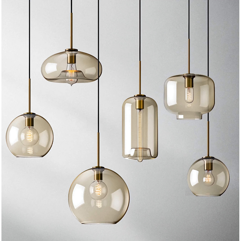 MODERN COGNAC GLASS PENDANT LAMP