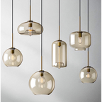 MODERN COGNAC GLASS PENDANT LAMP