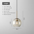 MODERN COGNAC GLASS PENDANT LAMP