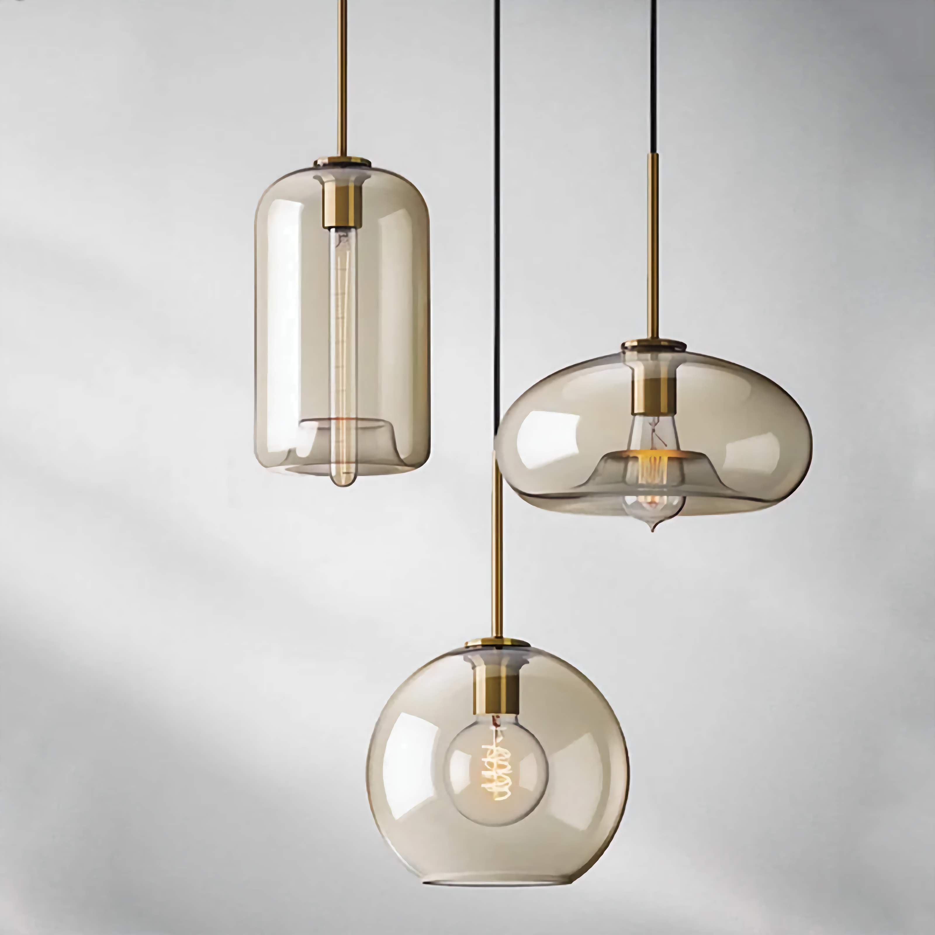 MODERN COGNAC GLASS PENDANT LAMP