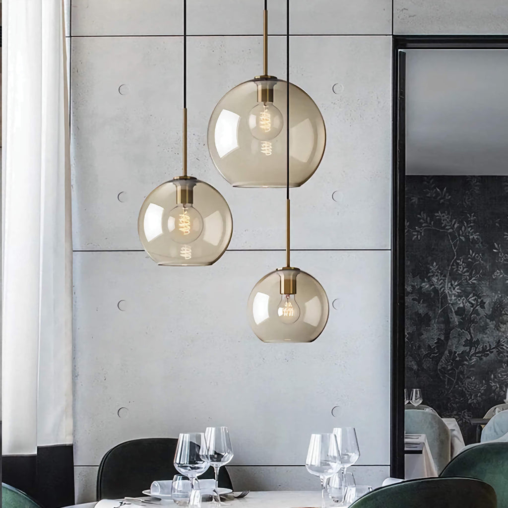 MODERN COGNAC GLASS PENDANT LAMP