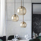 MODERN COGNAC GLASS PENDANT LAMP