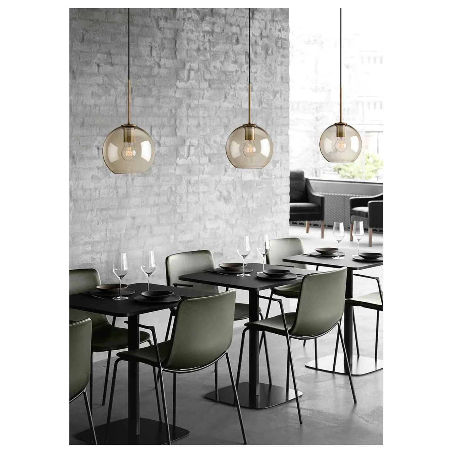 MODERN COGNAC GLASS PENDANT LAMP