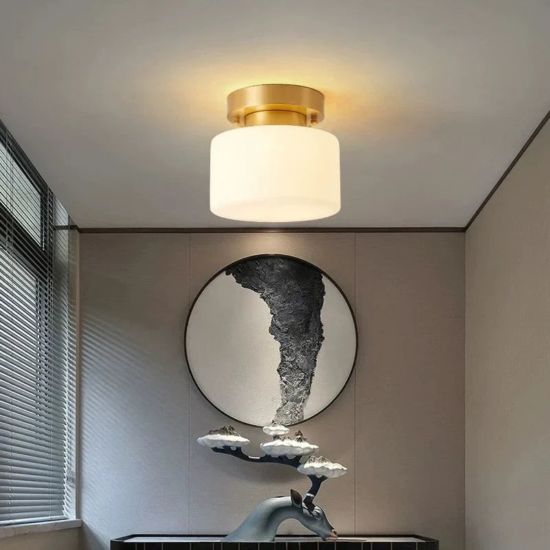 MODERN COPPER AND GLASS FLUSH MOUNT | DESIGN CLBB8501