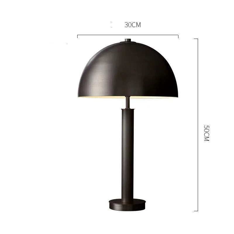 MODERN DOME TABLE LAMP IN BRUSHED COPPER