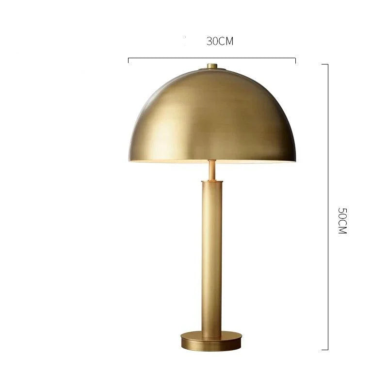 MODERN DOME TABLE LAMP IN BRUSHED COPPER