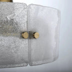 MODERN FROSTED GLASS AND COPPER FLUSH MOUNT