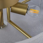 MODERN FROSTED GLASS AND COPPER FLUSH MOUNT