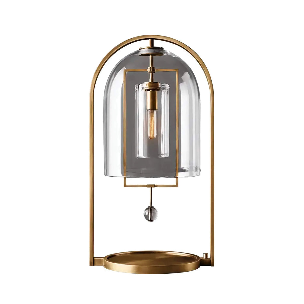 MODERN GLASS AND COPPER TABLE LAMP