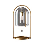 MODERN GLASS AND COPPER TABLE LAMP