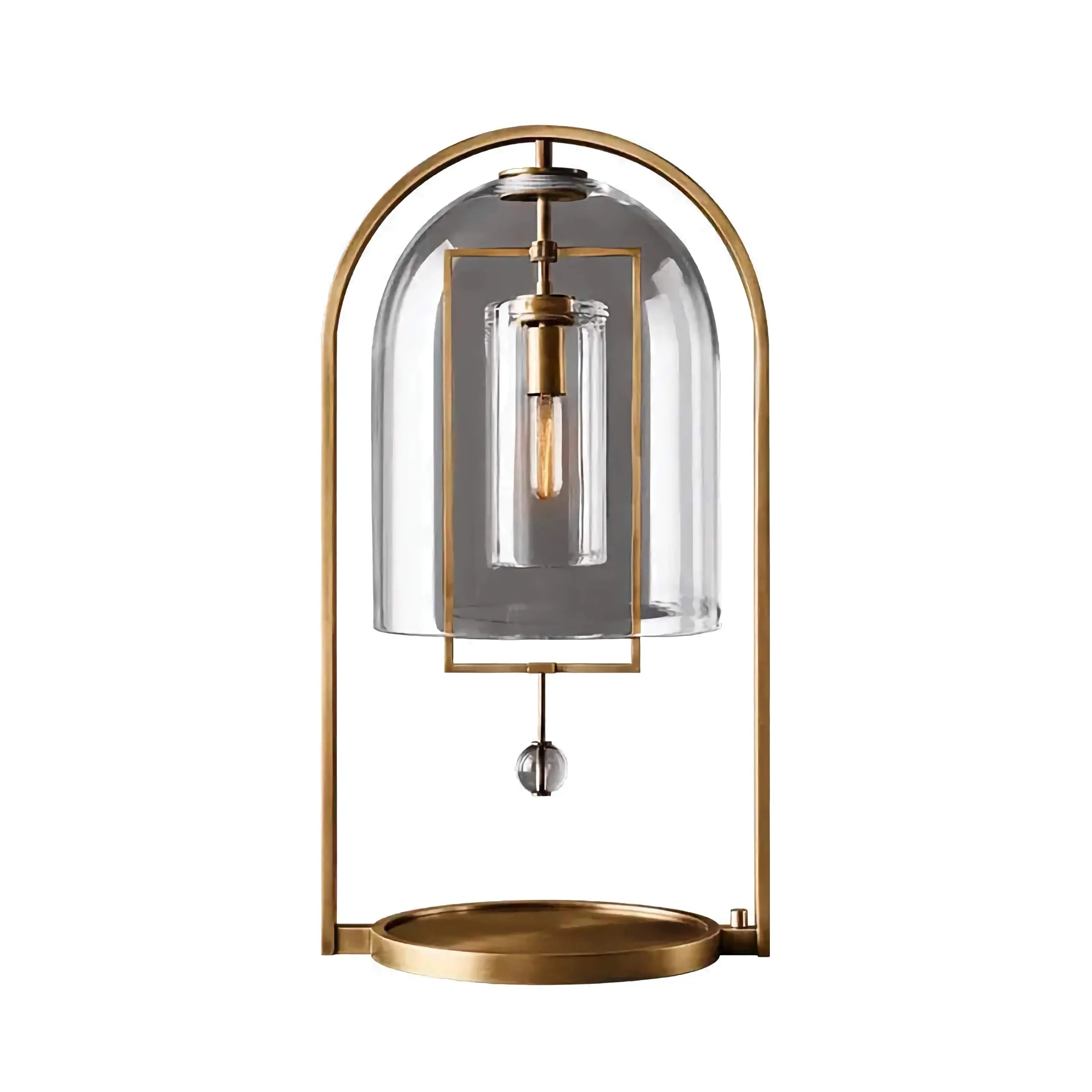 MODERN GLASS AND COPPER TABLE LAMP