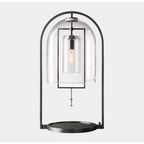 MODERN GLASS AND COPPER TABLE LAMP