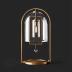 MODERN GLASS AND COPPER TABLE LAMP