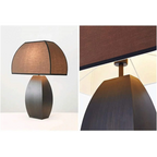 MODERN IRON TABLE LAMP WITH DARK FABRIC SHADE