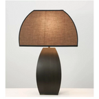 MODERN IRON TABLE LAMP WITH DARK FABRIC SHADE