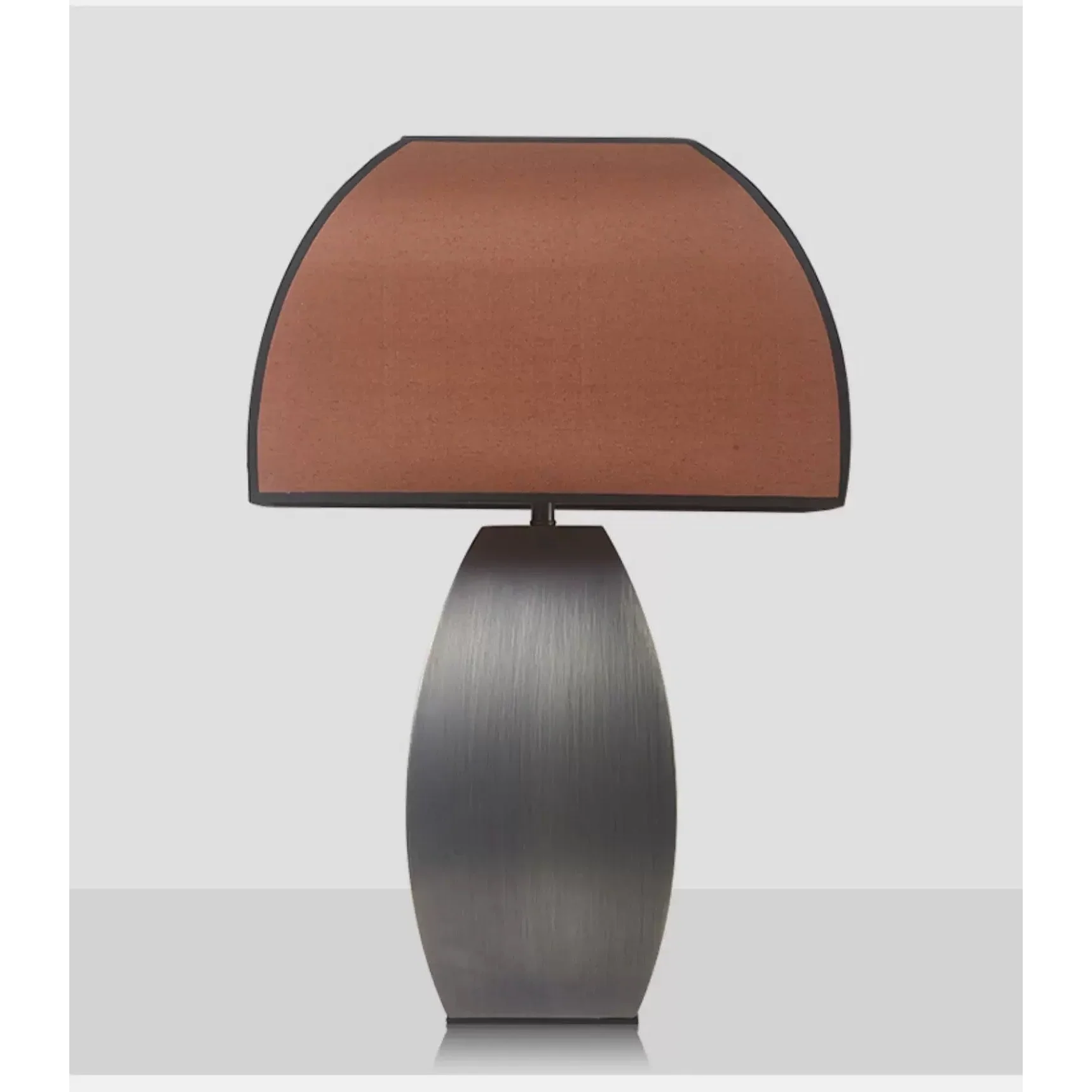 MODERN IRON TABLE LAMP WITH DARK FABRIC SHADE