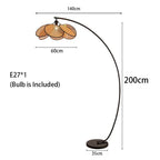 MODERN KNITTED RATTAN LED ARC FLOOR LAMP