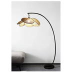 MODERN KNITTED RATTAN LED ARC FLOOR LAMP