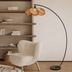 MODERN KNITTED RATTAN LED ARC FLOOR LAMP