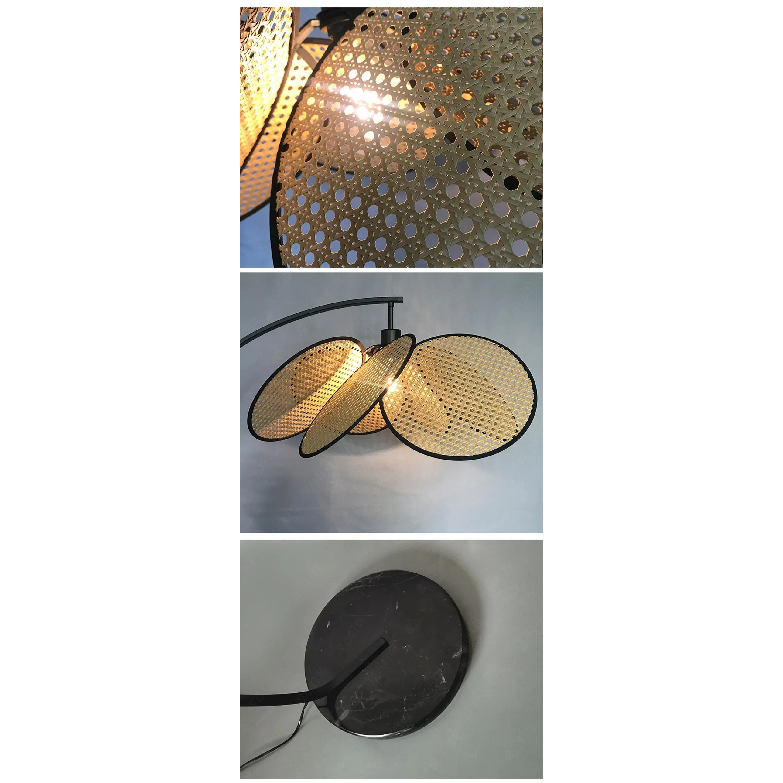 MODERN KNITTED RATTAN LED ARC FLOOR LAMP