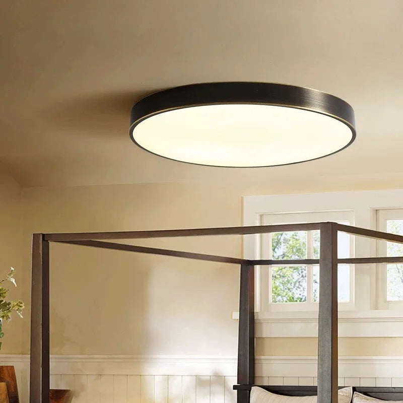 MODERN MINIMALISM BLACK COPPER FLUSH MOUNT CEILING LIGHT