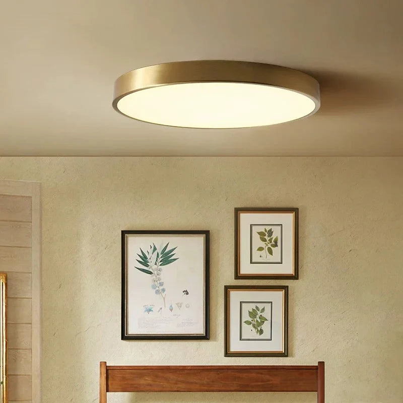MODERN MINIMALISM COPPER FLUSH MOUNT CEILING LIGHT