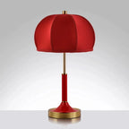 MODERN RED TABLE LAMP WITH WHITE FABRIC SHADE | DESIGN CLSS020N